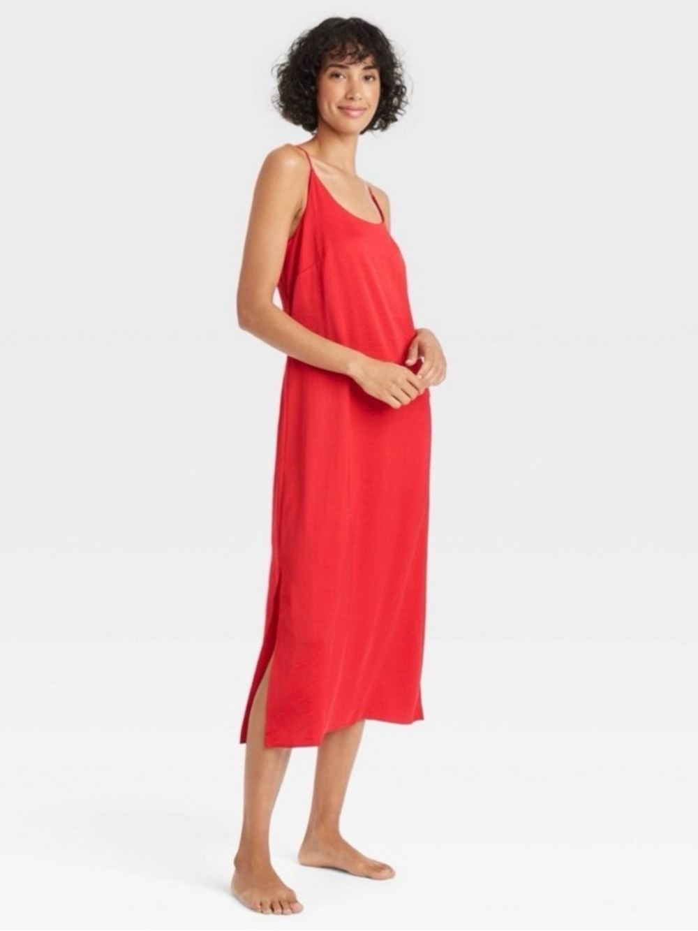 Auden Women’s Red Satin Pajama Chemise Size S